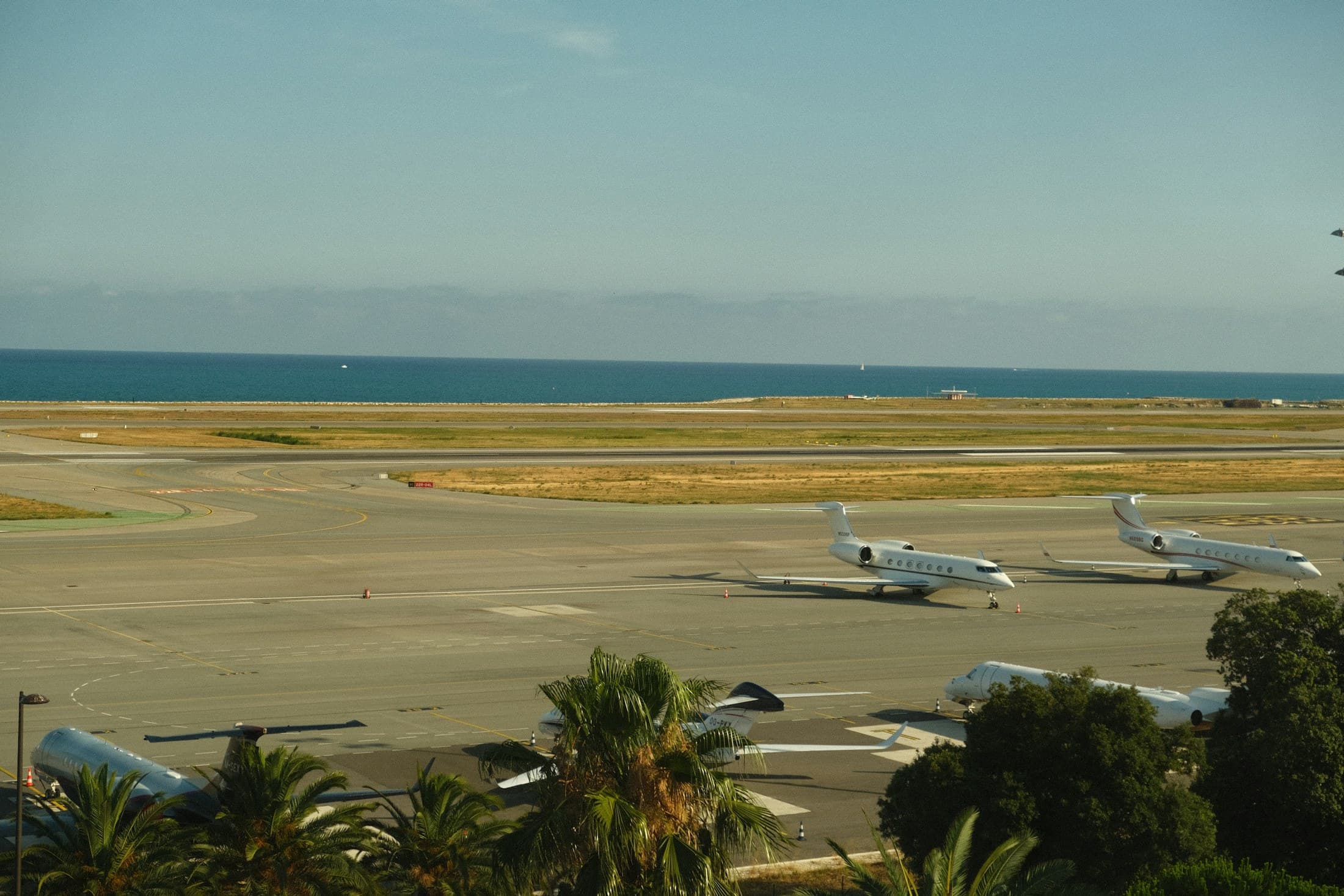 Private jet on an executive aviation runway